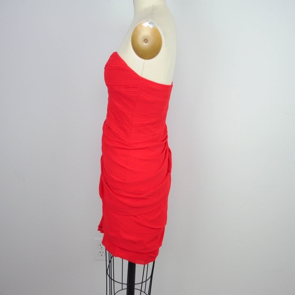 NEW Minuet Tiered Ruched Strapless Chiffon Dress - Picture 3 of 6